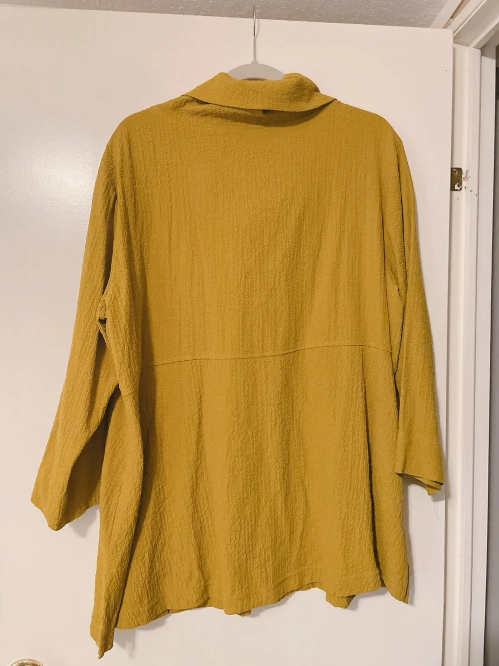 Ali Miles Mustard Yellow Asymmetrical Artsy Blouse Size XL